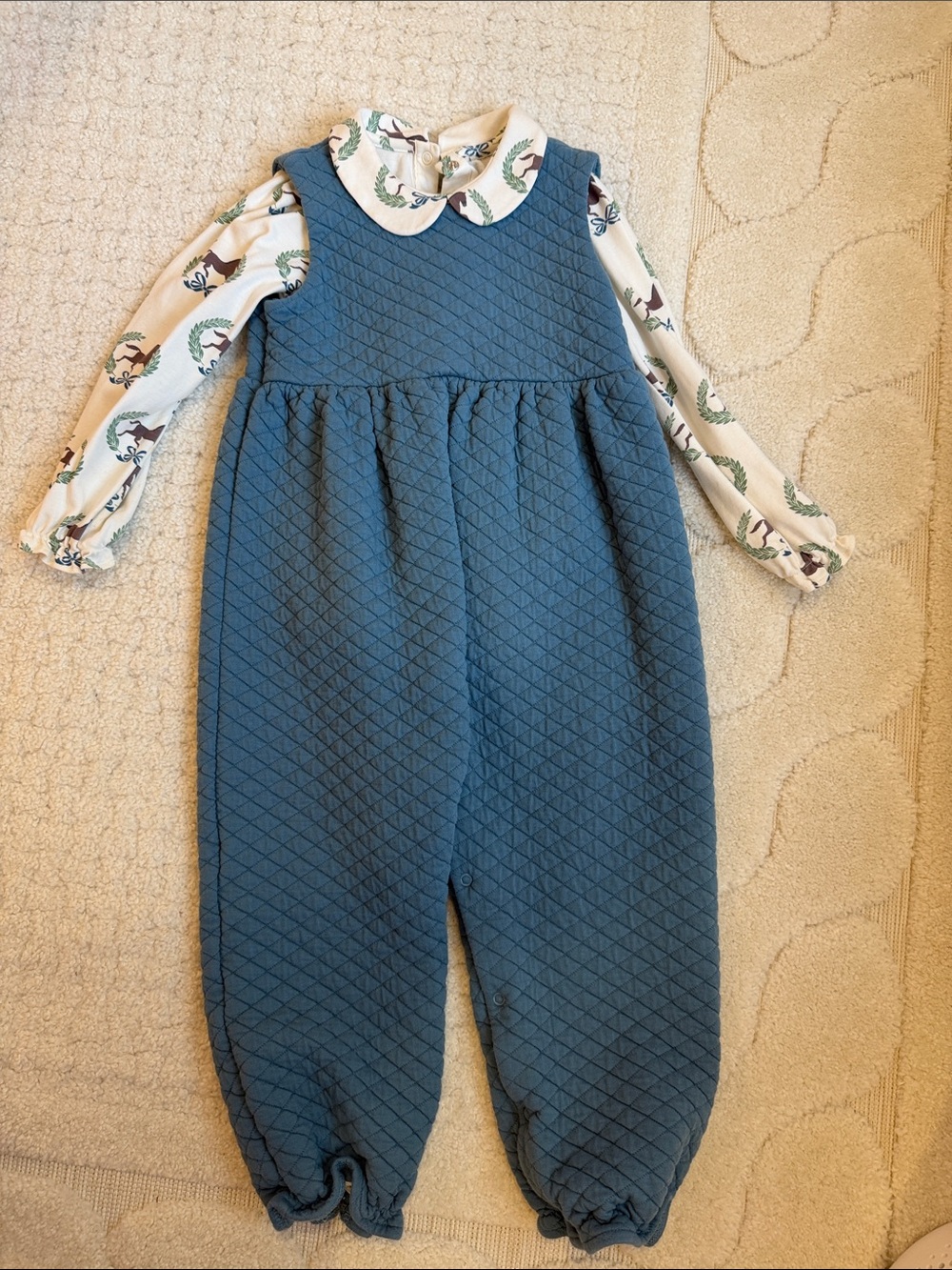 The Beaufort Bonnet Company Blue Quilted One-Piece